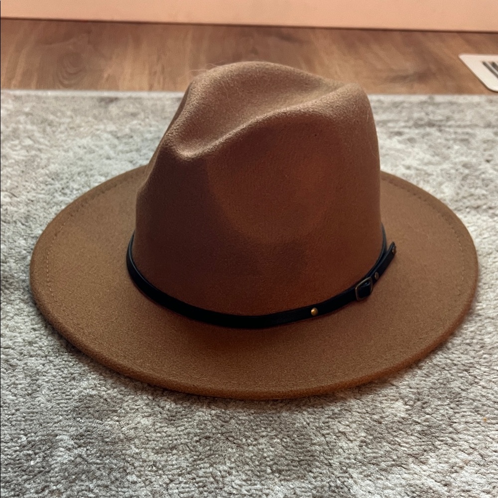 Stylish Brown Wool-blend Fedora Hat